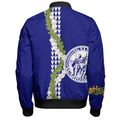 Waiakea High School Bomber Jacket Puakenikeni Maile Flower Lei