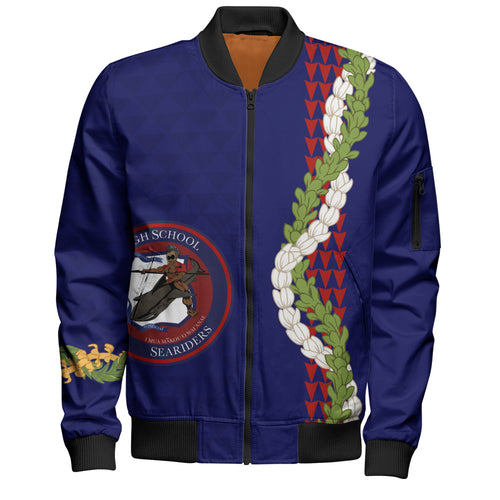 Waianae High School Bomber Jacket Puakenikeni Maile Flower Lei