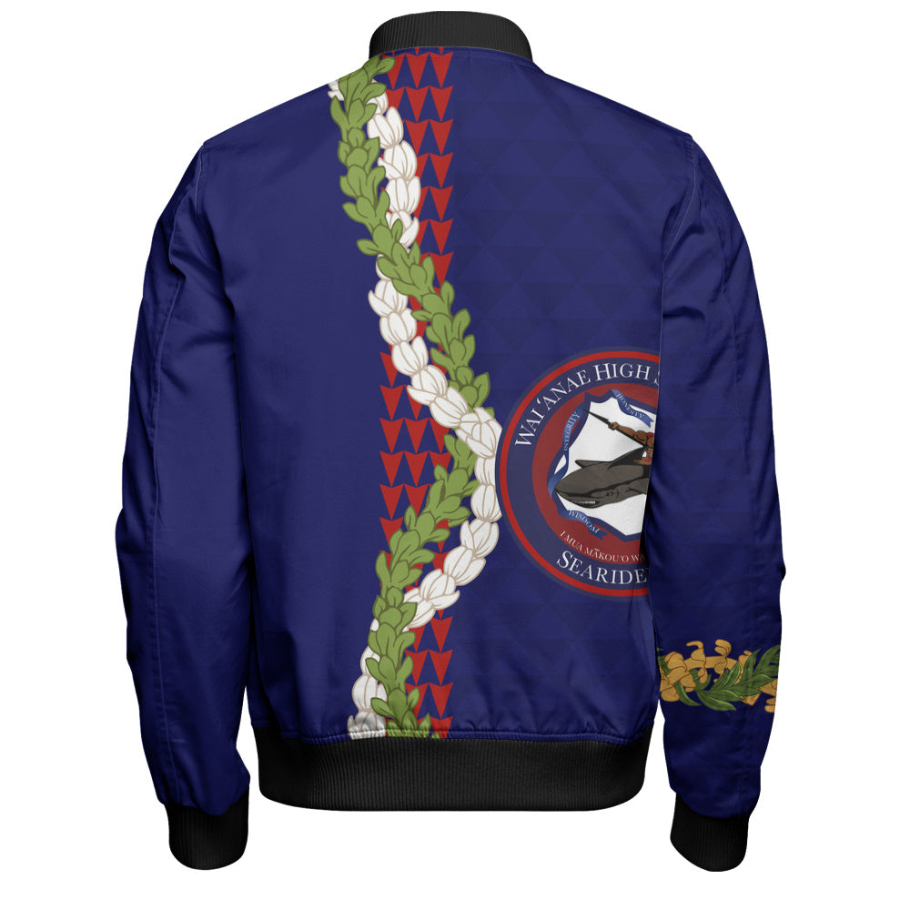 Waianae High School Bomber Jacket Puakenikeni Maile Flower Lei