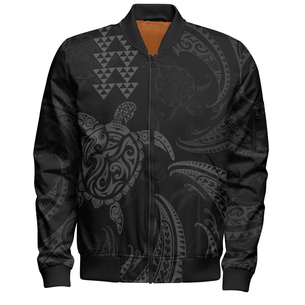Hawaii Bomber Jacket Polynesian Turtle Tribal Ocean Spirit
