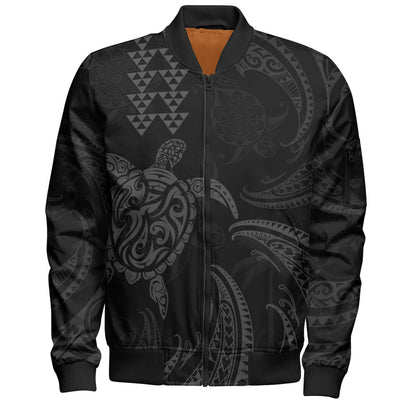 Hawaii Bomber Jacket Polynesian Turtle Tribal Ocean Spirit