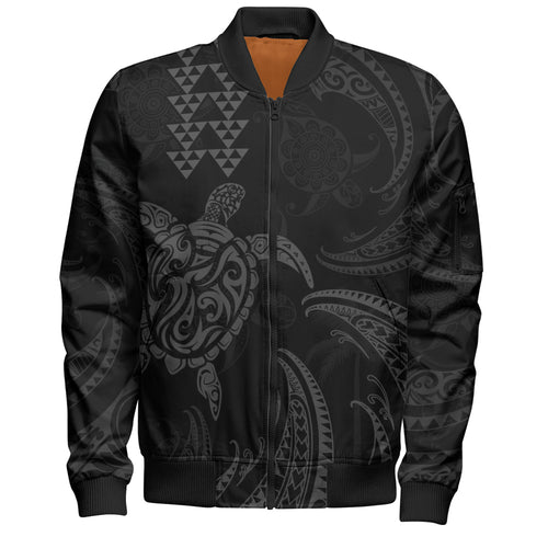 Hawaii Bomber Jacket Polynesian Turtle Tribal Ocean Spirit