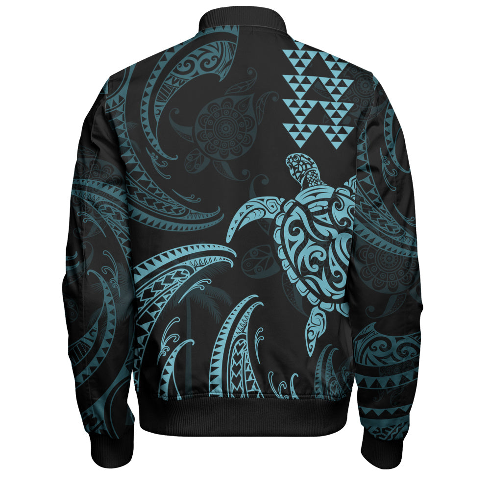 Hawaii Bomber Jacket Polynesian Turtle Tribal Ocean Spirit