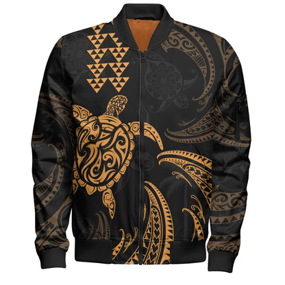 Hawaii Bomber Jacket Polynesian Turtle Tribal Ocean Spirit