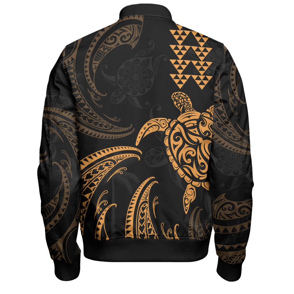 Hawaii Bomber Jacket Polynesian Turtle Tribal Ocean Spirit