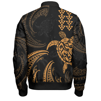 Hawaii Bomber Jacket Polynesian Turtle Tribal Ocean Spirit