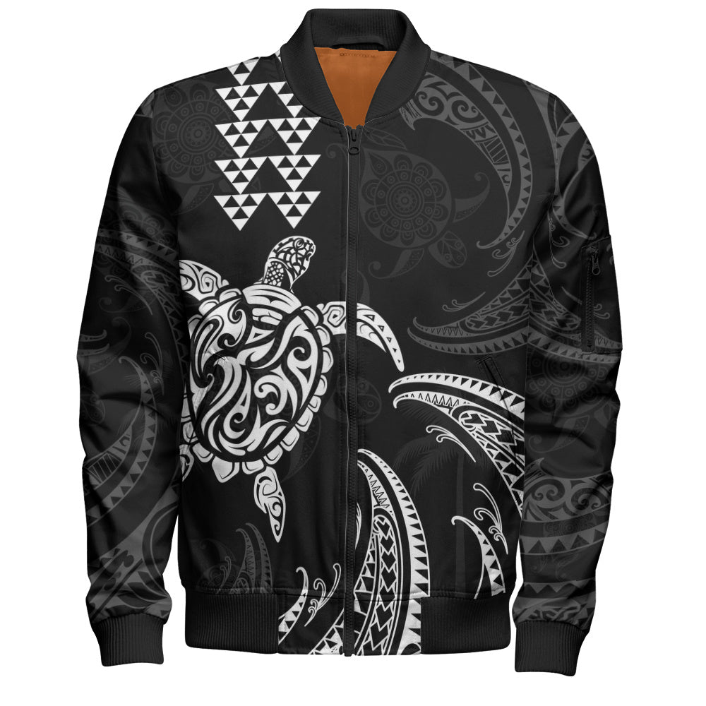 Hawaii Bomber Jacket Polynesian Turtle Tribal Ocean Spirit