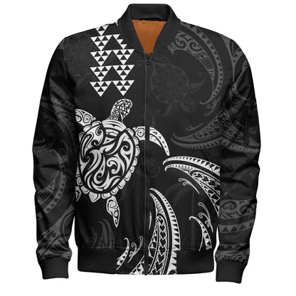 Hawaii Bomber Jacket Polynesian Turtle Tribal Ocean Spirit