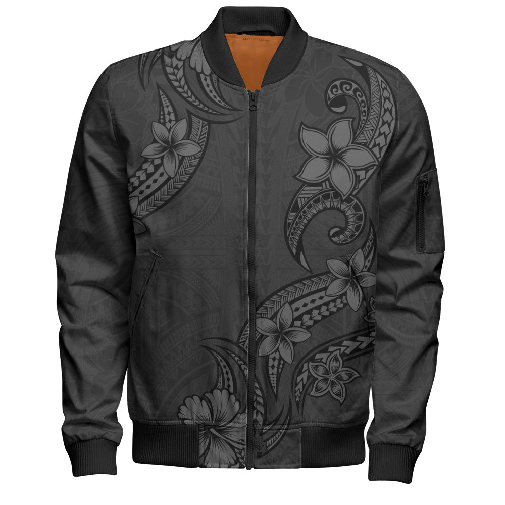 Hawaii Bomber Jacket Plumeria Tribal Wave