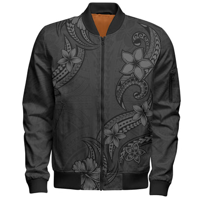 Hawaii Bomber Jacket Plumeria Tribal Wave