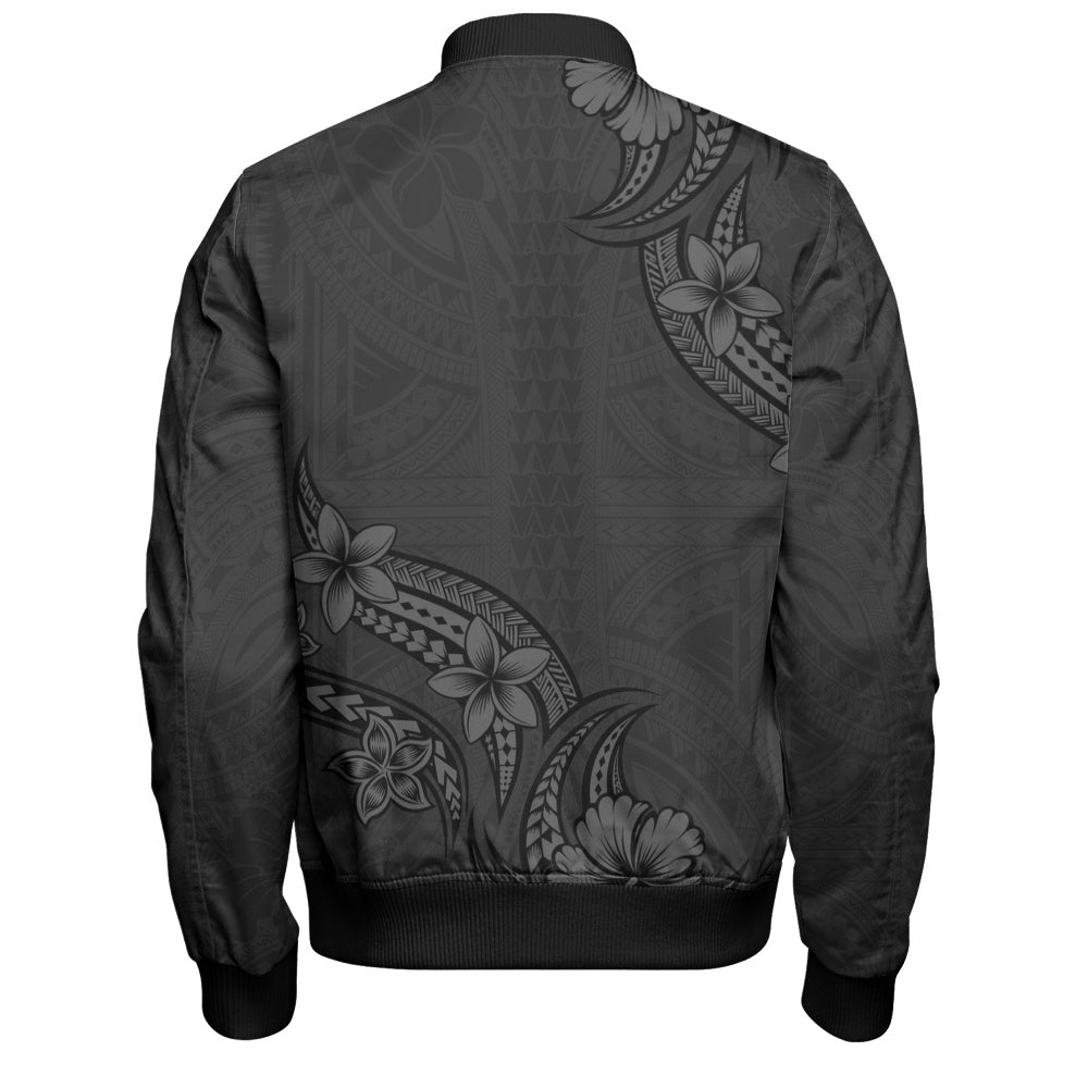 Hawaii Bomber Jacket Plumeria Tribal Wave