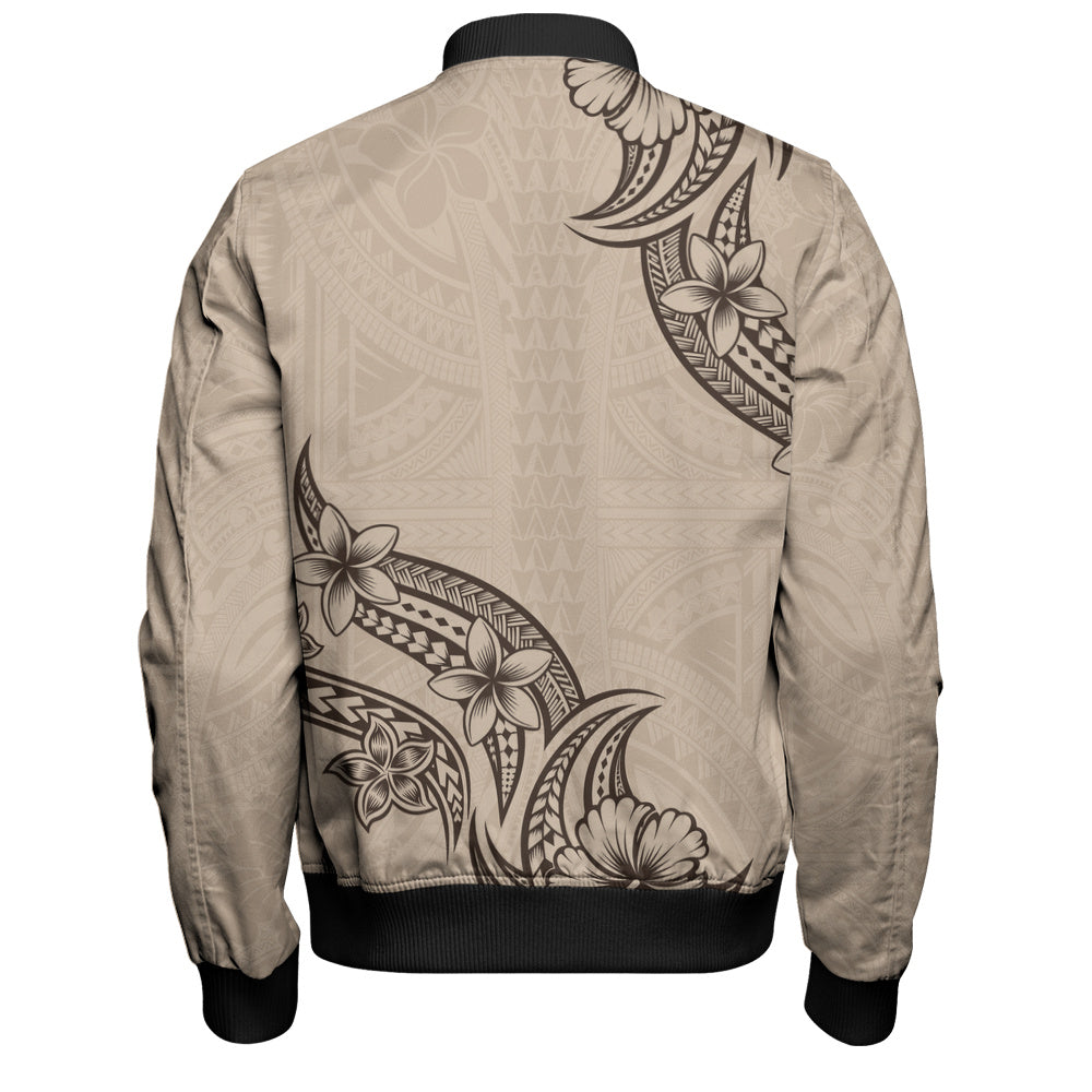 Hawaii Bomber Jacket Plumeria Tribal Wave