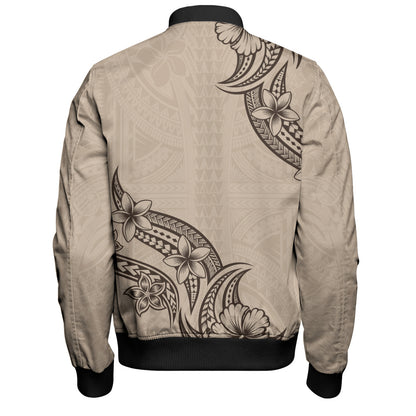 Hawaii Bomber Jacket Plumeria Tribal Wave