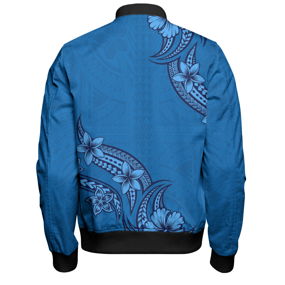 Hawaii Bomber Jacket Plumeria Tribal Wave