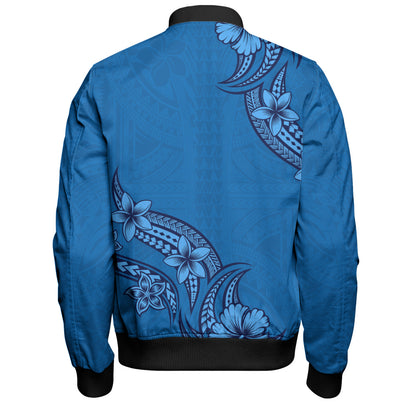 Hawaii Bomber Jacket Plumeria Tribal Wave