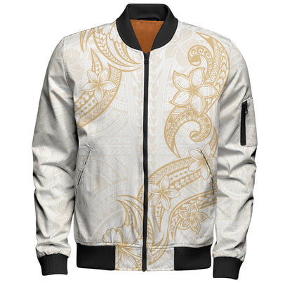 Hawaii Bomber Jacket Plumeria Tribal Wave