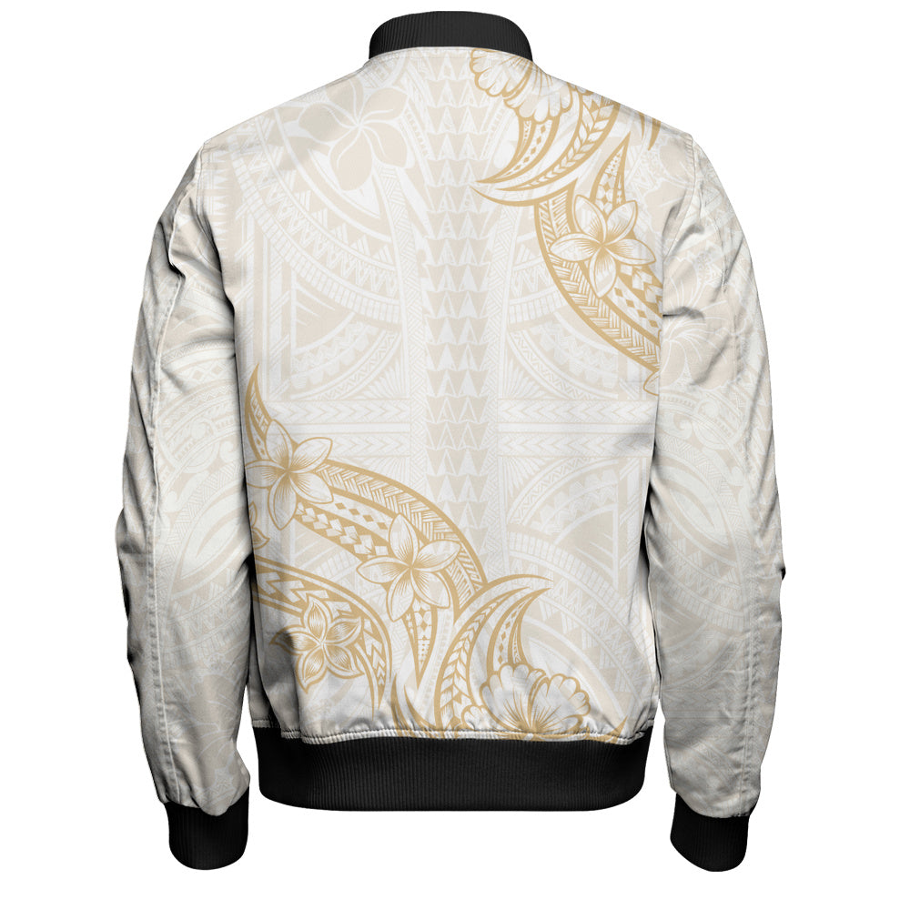 Hawaii Bomber Jacket Plumeria Tribal Wave