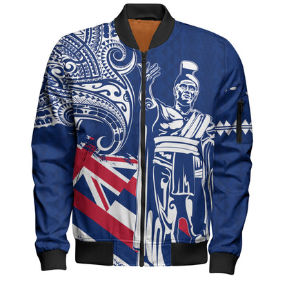 Hawaii Bomber Jacket King Kamehameha Hawaiian Flag Polynesian Pride