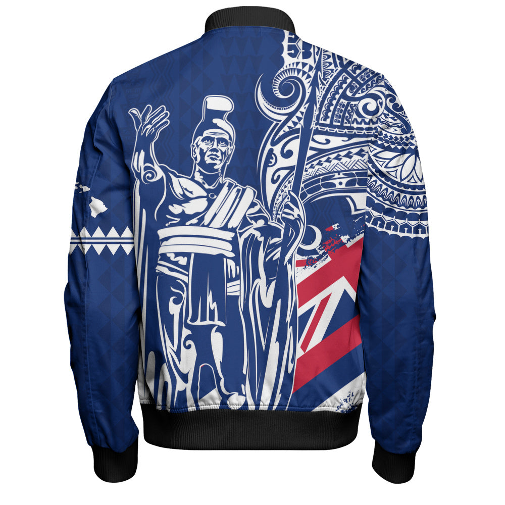Hawaii Bomber Jacket King Kamehameha Hawaiian Flag Polynesian Pride