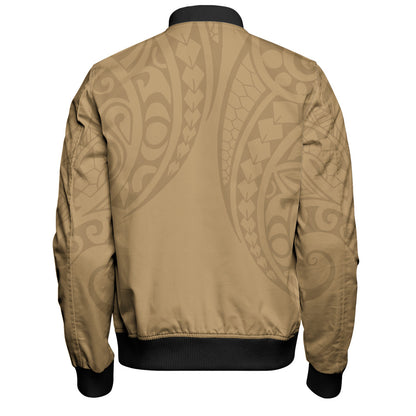 Hawaii Bomber Jacket Map Kakau Style Golden