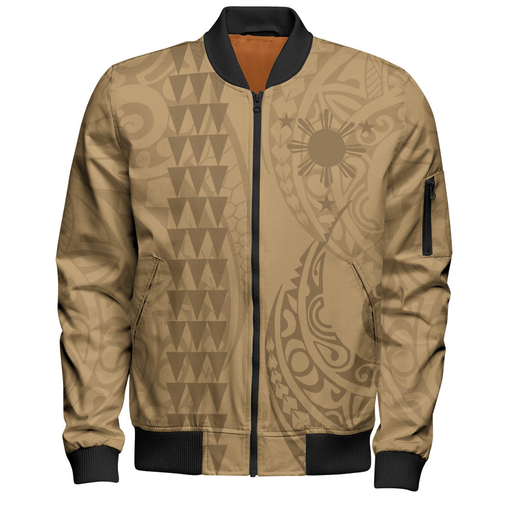 Philippines Filipinos Bomber Jacket Kakau Style Golden