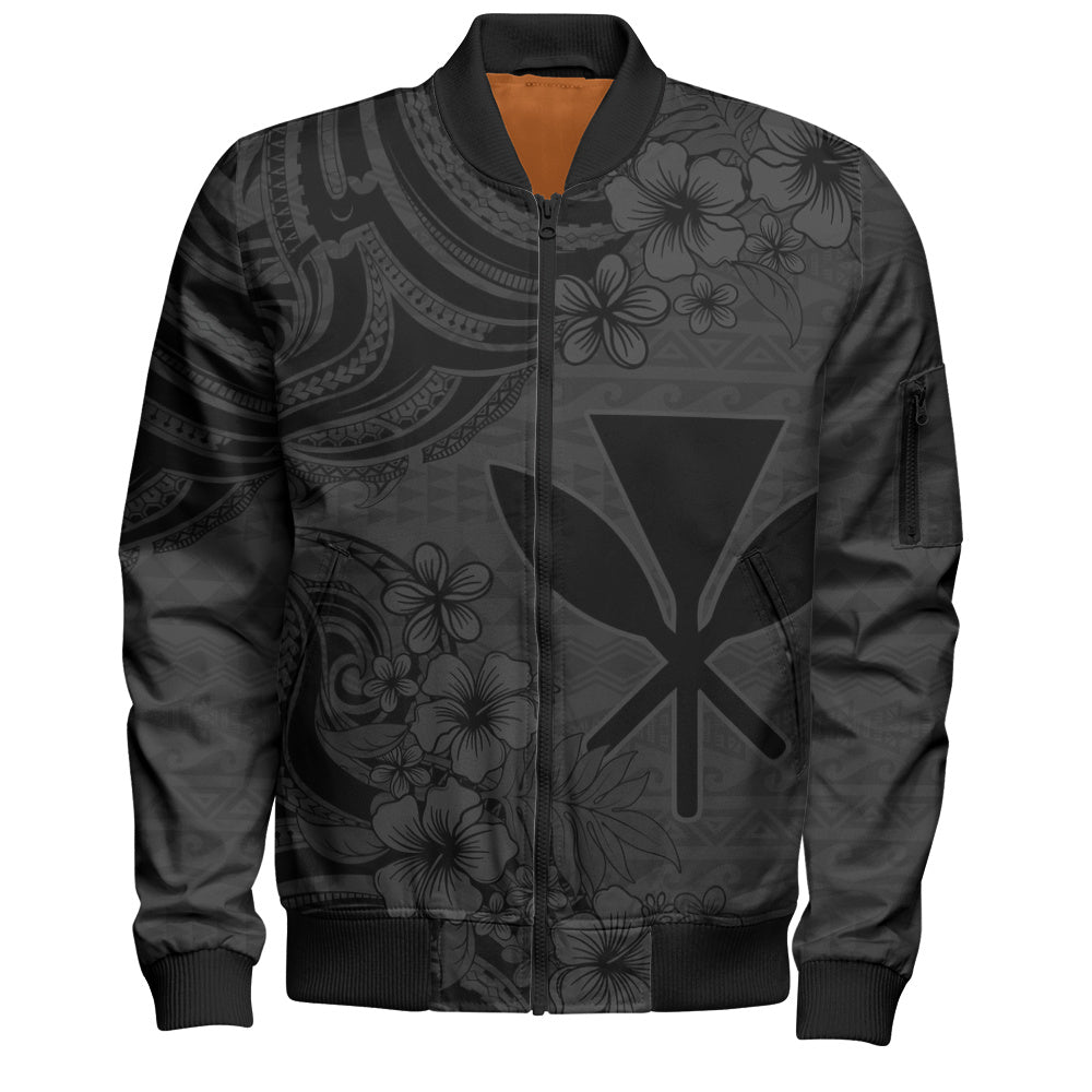 Hawaii Bomber Jacket Kanaka Maoli Hibiscus Polynesian Tribal Print Style