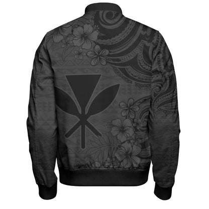 Hawaii Bomber Jacket Kanaka Maoli Hibiscus Polynesian Tribal Print Style