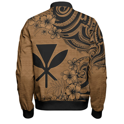 Hawaii Bomber Jacket Kanaka Maoli Hibiscus Polynesian Tribal Print Style