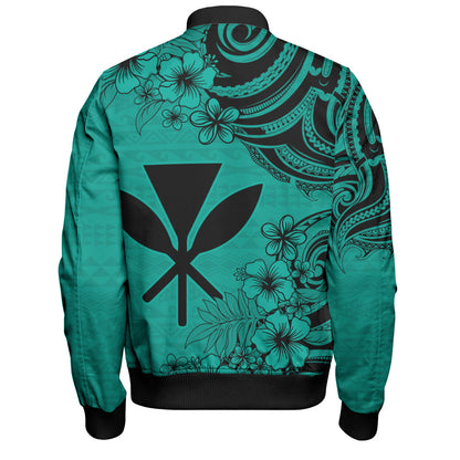 Hawaii Bomber Jacket Kanaka Maoli Hibiscus Polynesian Tribal Print Style