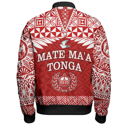 Tonga Bomber Jacket Mate Ma'a Tonga Rugby Royal Crown Polynesian Tribal Pride