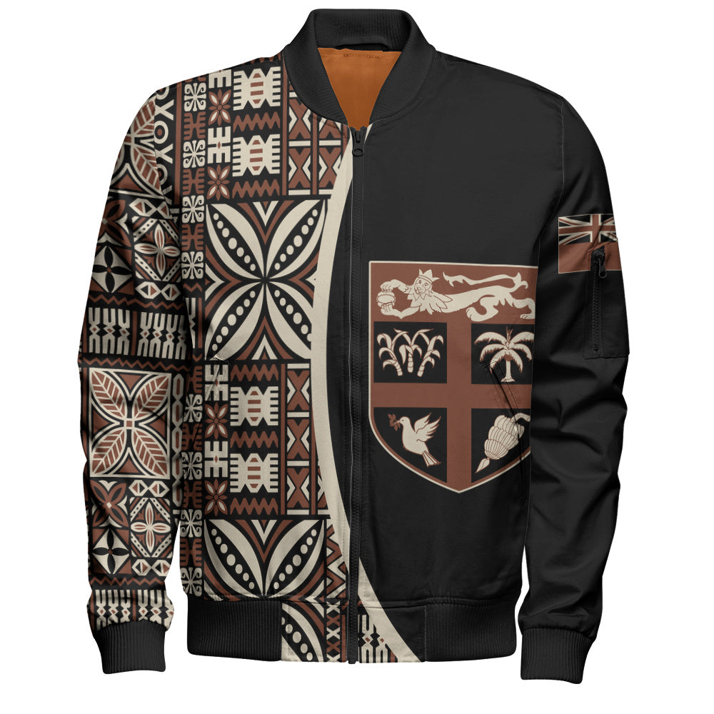 Fiji Bomber Jacket Coat Of Arms Traditional Fijian Tribal Heritage