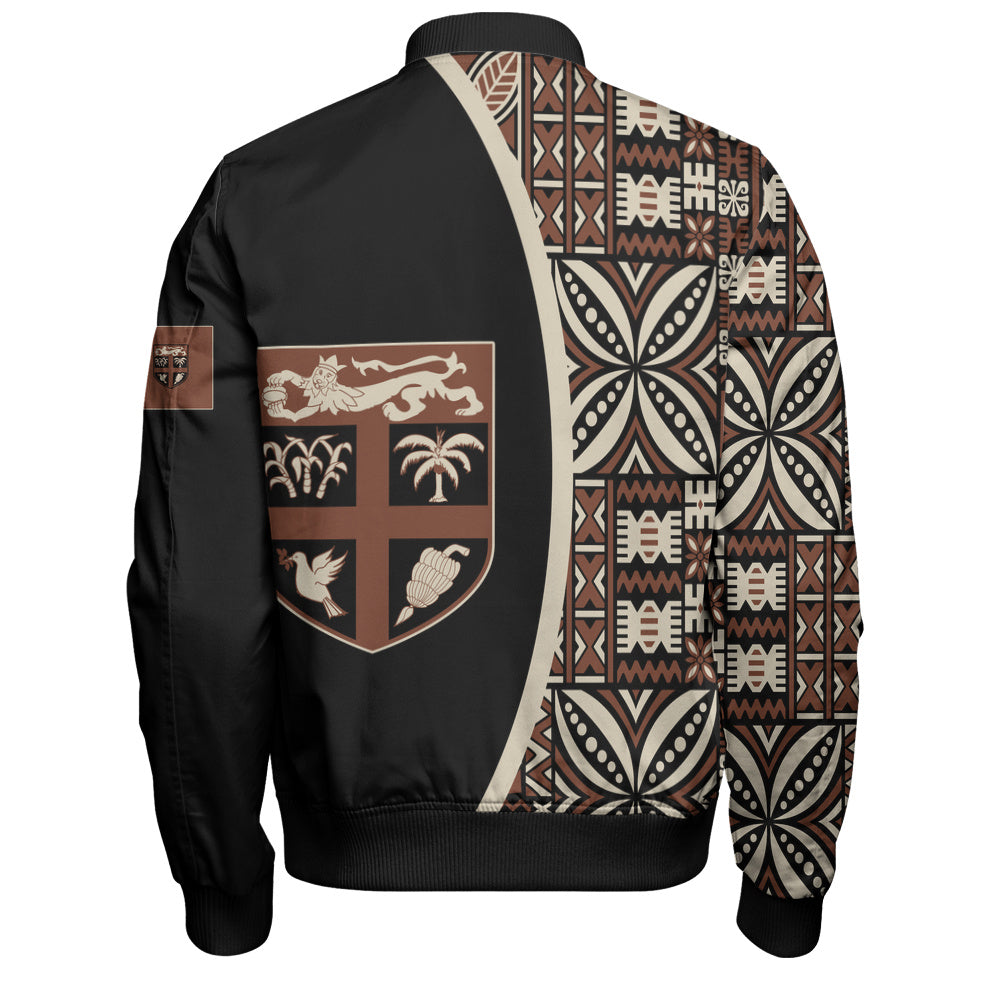 Fiji Bomber Jacket Coat Of Arms Traditional Fijian Tribal Heritage
