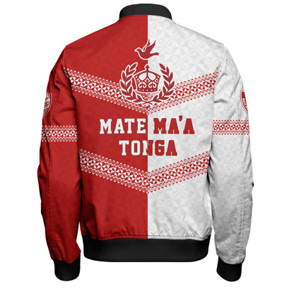 Tonga Bomber Jacket Mate Ma'a Tonga Rugby Ngatu Tribal Half Style