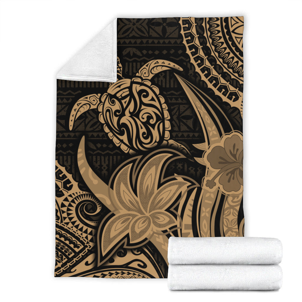 Hawaii Premium Blanket Honu Turtle Hibiscus Tribal Legacy