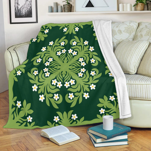 Hawaii Premium Blanket Emerald Tropical Floral Garden Elegance