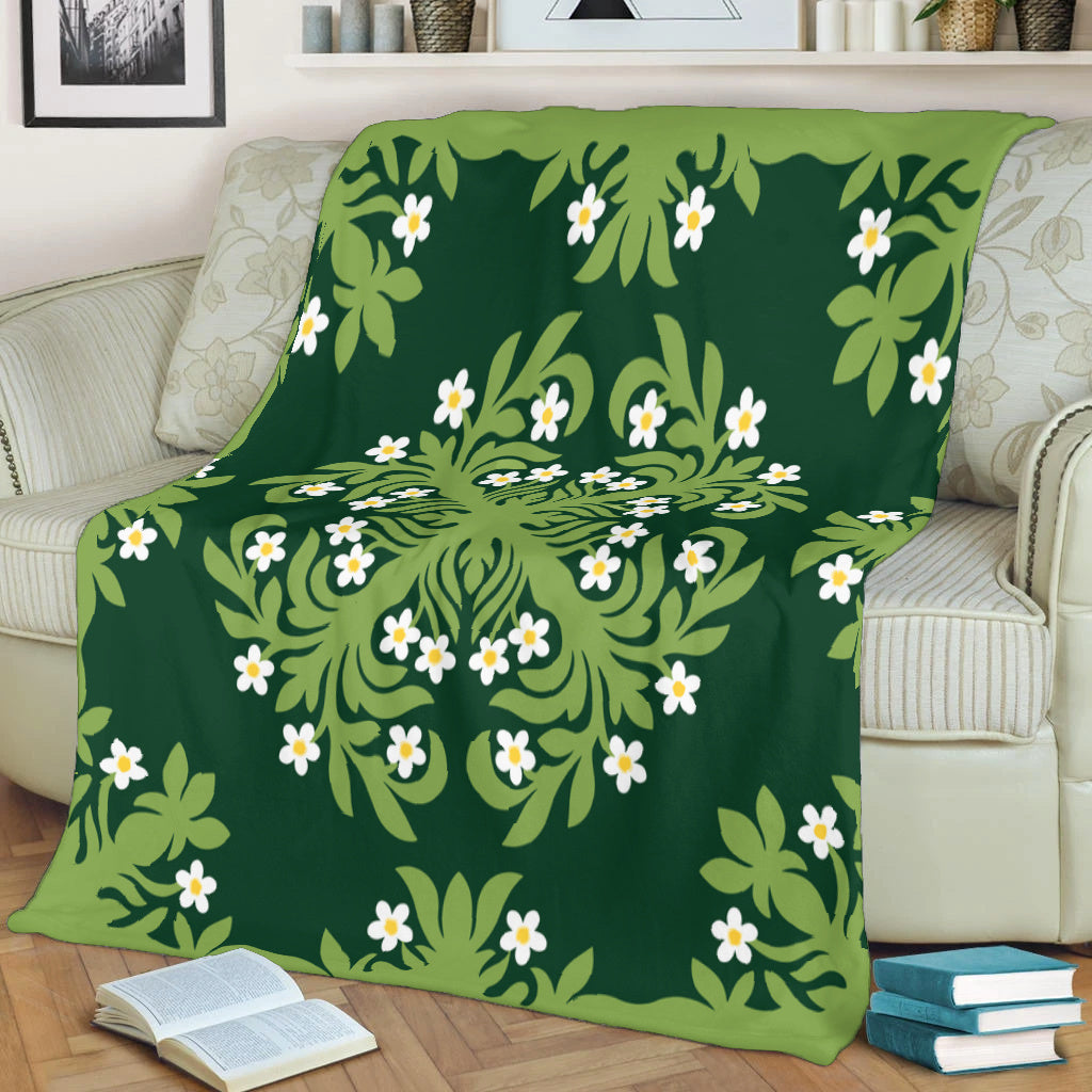 Hawaii Premium Blanket Emerald Tropical Floral Garden Elegance