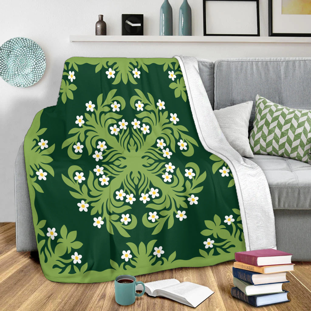 Hawaii Premium Blanket Emerald Tropical Floral Garden Elegance