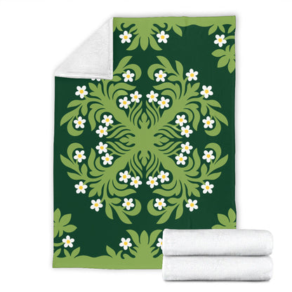 Hawaii Premium Blanket Emerald Tropical Floral Garden Elegance