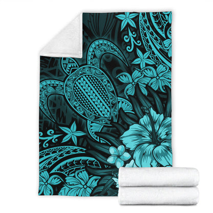 Hawaii Premium Blanket Turtle Hibiscus Polynesian Tribal Paradise
