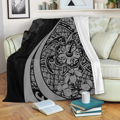Hawaii Premium Blanket Hibiscus Polynesian Tribal Wave Elegance