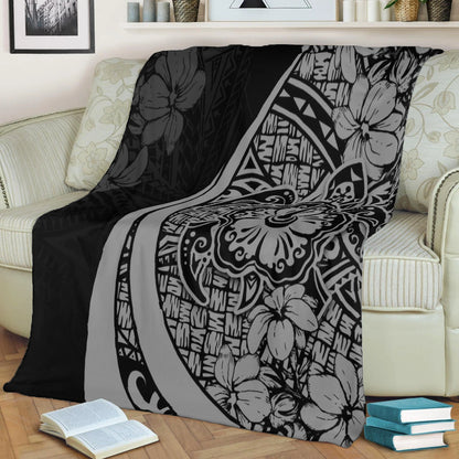 Hawaii Premium Blanket Hibiscus Polynesian Tribal Wave Elegance