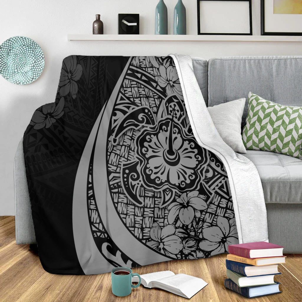 Hawaii Premium Blanket Hibiscus Polynesian Tribal Wave Elegance
