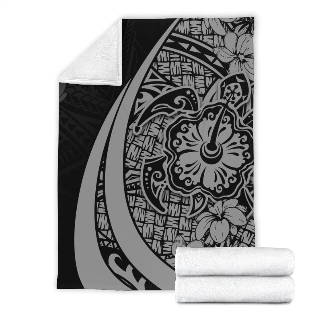 Hawaii Premium Blanket Hibiscus Polynesian Tribal Wave Elegance