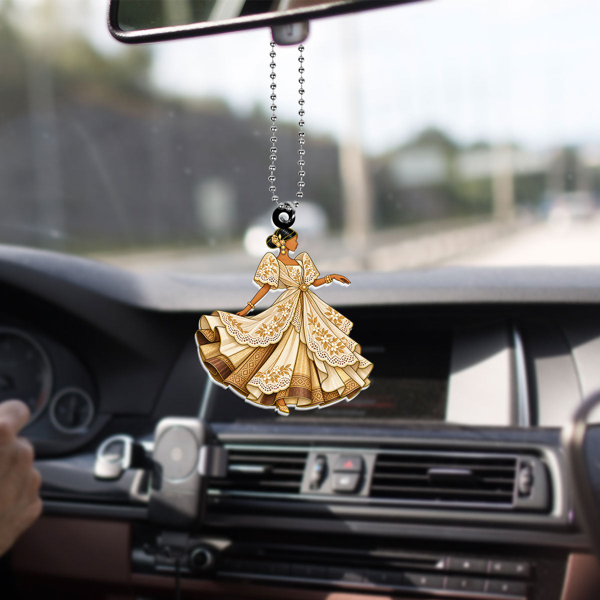 Philippines Filipinos Car Hanging Ornament Beautiful Filipina Woman in Traditional Dress