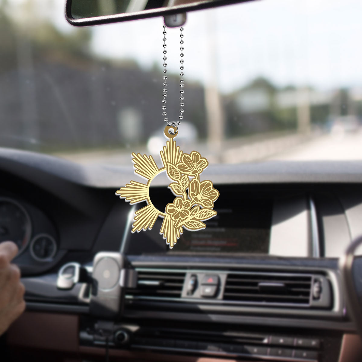 Philippines Filipinos Car Hanging Ornament Sampaguita Flower Philippine Sun Heritage