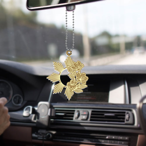 Philippines Filipinos Car Hanging Ornament Sampaguita Flower Philippine Sun Heritage