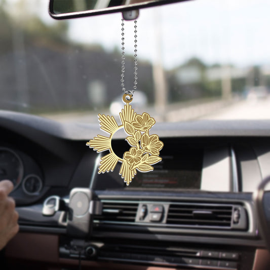 Philippines Filipinos Car Hanging Ornament Sampaguita Flower Philippine Sun Heritage