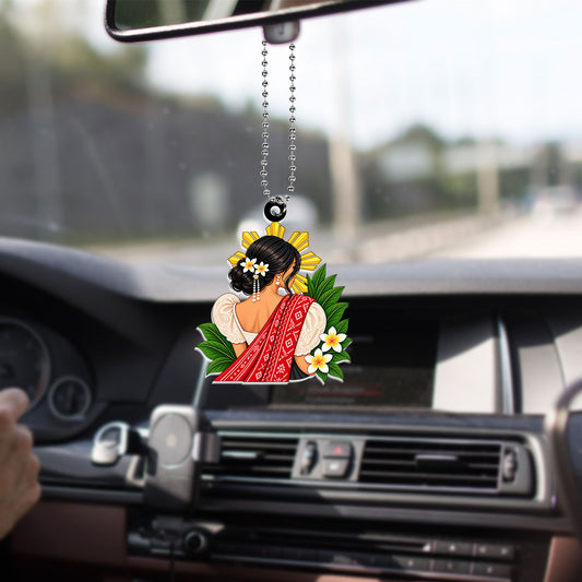 Philippines Filipinos Car Hanging Ornament Sampaguita Flower and Philippine Sun Decoration