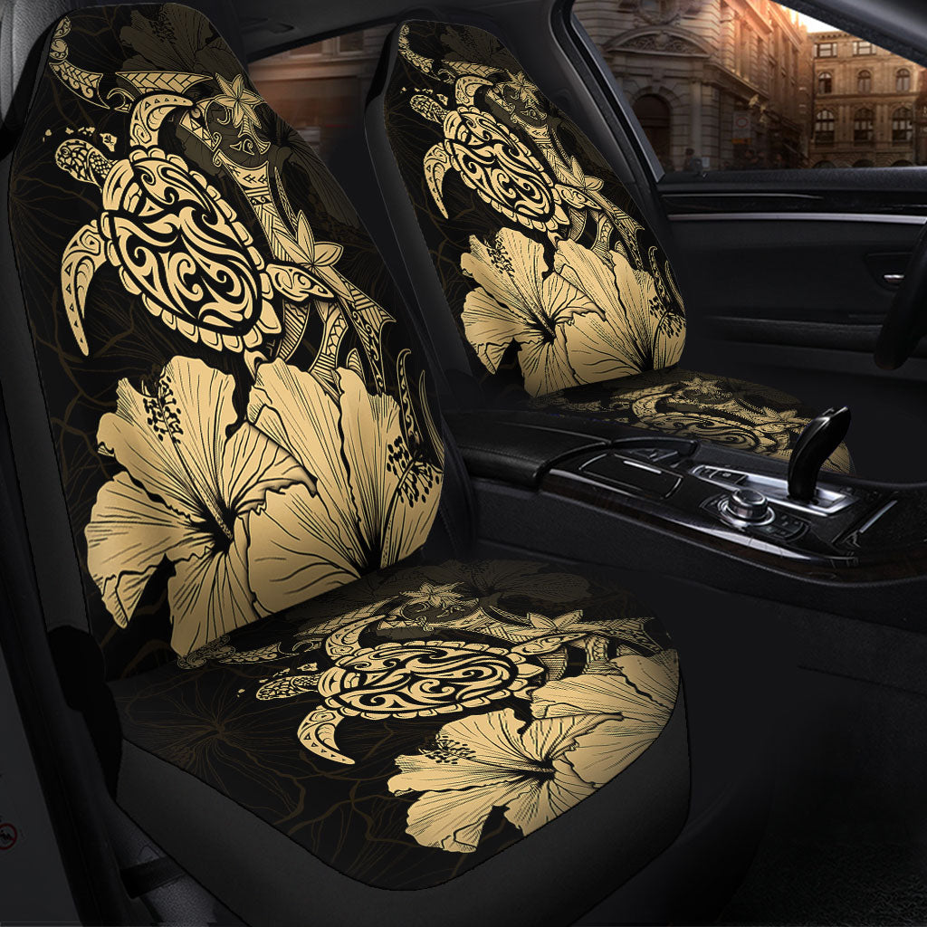 Hawaii Car Seat Covers Golden Honu Hibiscus Serenity Style