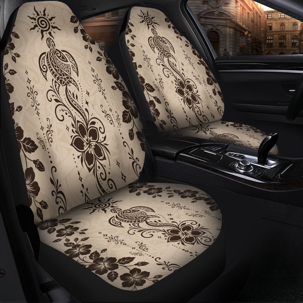 Hawaii Car Seat Covers Vintage Honu Hibiscus Floral Elegance
